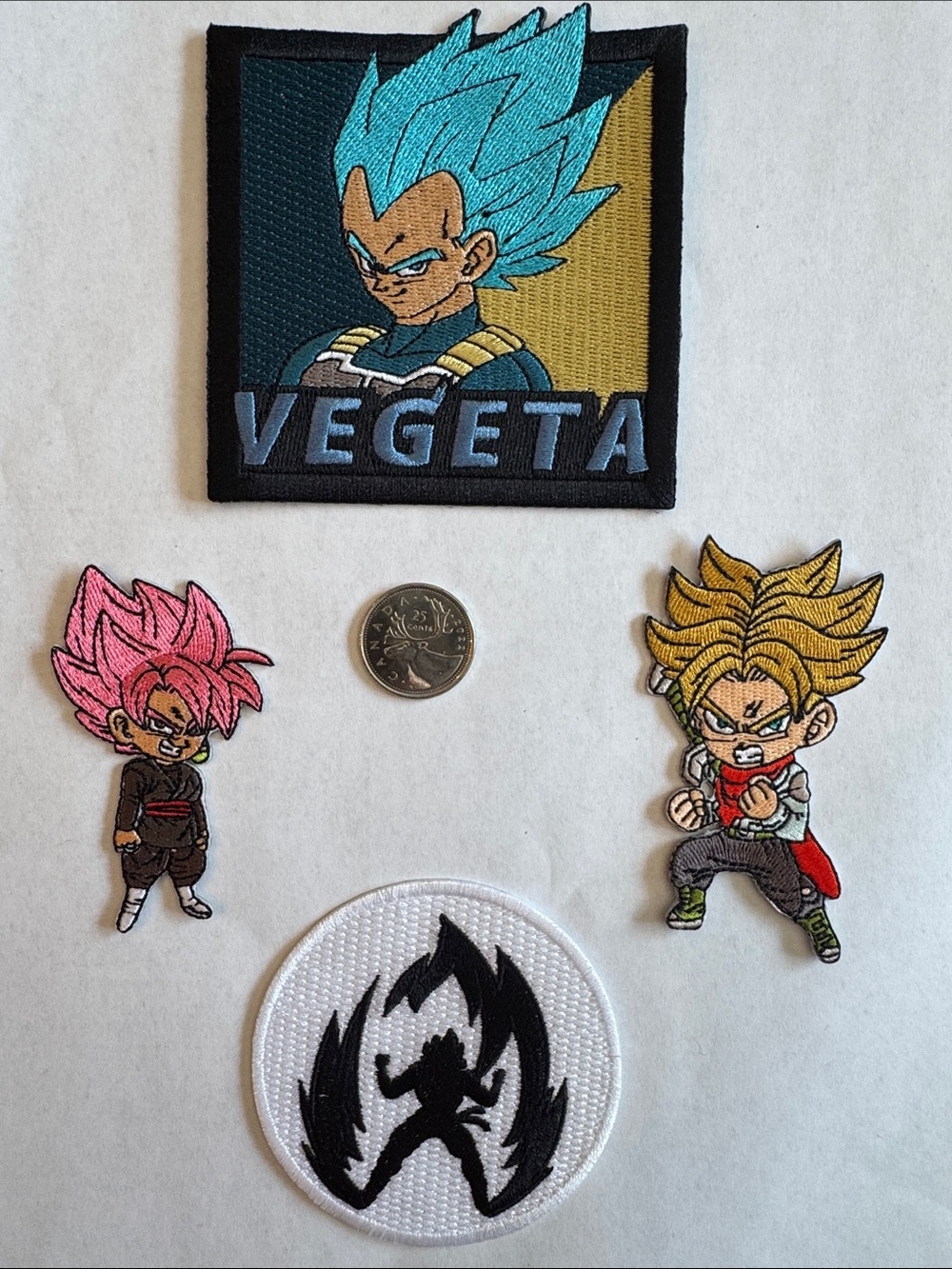 Vegeta Dragon Ball Patch Set - Blue, Pink, Gold, White, Black